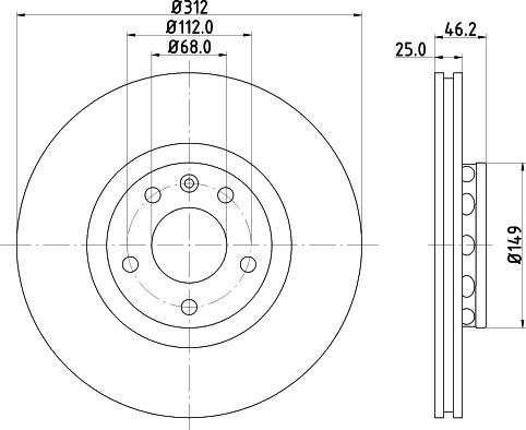 HELLA 8DD 355 127-571 - Тормозной диск parts5.com