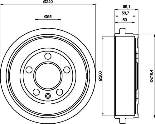 HELLA 8DT 355 300-371 - Тормозной барабан parts5.com