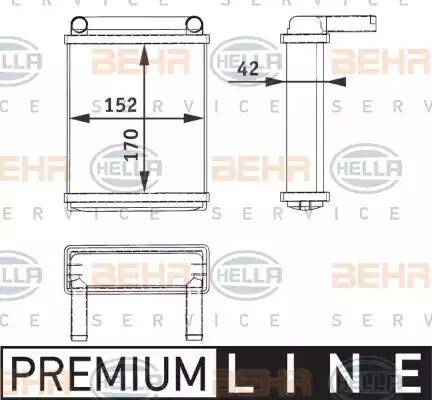 HELLA 8FH 351 312-521 - Теплообменник, отопление салона parts5.com