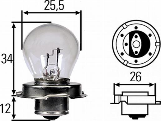 HELLA 8GA 008 899-061 - Лампа накаливания, основная фара parts5.com