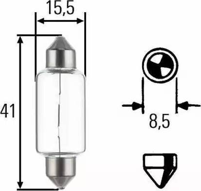 HELLA 8GM 002 091-141 - Лампа накаливания, фара заднего хода parts5.com