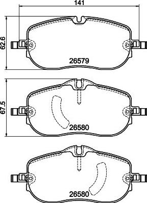 HELLA PAGID 8DB 355 044-391 - Тормозные колодки, дисковые, комплект parts5.com