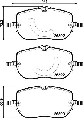 HELLA PAGID 8DB 355 044-261 - Тормозные колодки, дисковые, комплект parts5.com