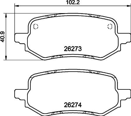 HELLA PAGID 8DB 355 040-931 - Тормозные колодки, дисковые, комплект parts5.com