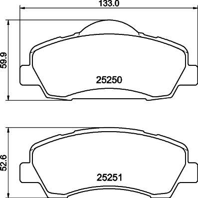 HELLA PAGID 8DB355040561 - Тормозные колодки, дисковые, комплект parts5.com