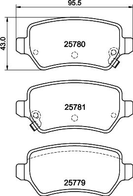 HELLA PAGID 8DB355040611 - Тормозные колодки, дисковые, комплект parts5.com