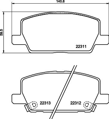 HELLA PAGID 8DB 355 040-001 - Тормозные колодки, дисковые, комплект parts5.com