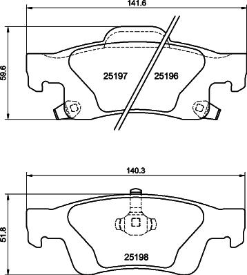 HELLA PAGID 8DB 355 040-031 - Тормозные колодки, дисковые, комплект parts5.com