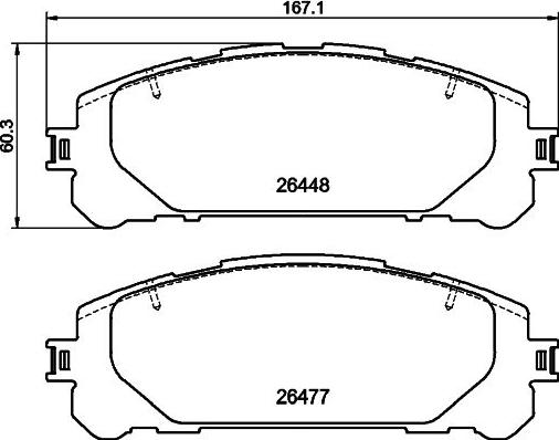 HELLA PAGID 8DB 355 043-871 - Тормозные колодки, дисковые, комплект parts5.com