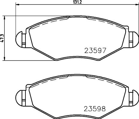 HELLA PAGID 8DB 355 009-411 - Тормозные колодки, дисковые, комплект parts5.com