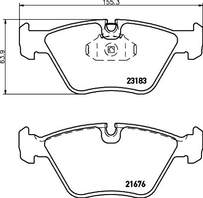 HELLA PAGID 8DB 355 009-001 - Тормозные колодки, дисковые, комплект parts5.com