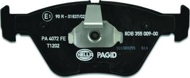 HELLA PAGID 8DB 355 009-001 - Тормозные колодки, дисковые, комплект parts5.com