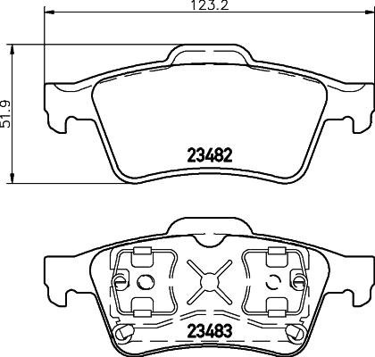 HELLA PAGID 8DB 355 009-121 - Тормозные колодки, дисковые, комплект parts5.com