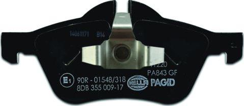 HELLA PAGID 8DB 355 009-171 - Тормозные колодки, дисковые, комплект parts5.com