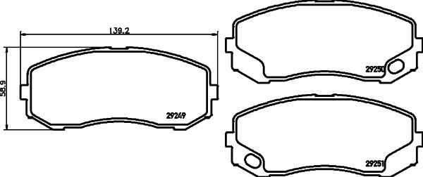 HELLA PAGID 8DB 355 005-581 - Тормозные колодки, дисковые, комплект parts5.com