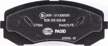 HELLA PAGID 8DB 355 005-581 - Тормозные колодки, дисковые, комплект parts5.com