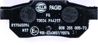 HELLA PAGID 8DB 355 005-731 - Тормозные колодки, дисковые, комплект parts5.com