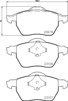 HELLA PAGID 8DB 355 006-921 - Тормозные колодки, дисковые, комплект parts5.com