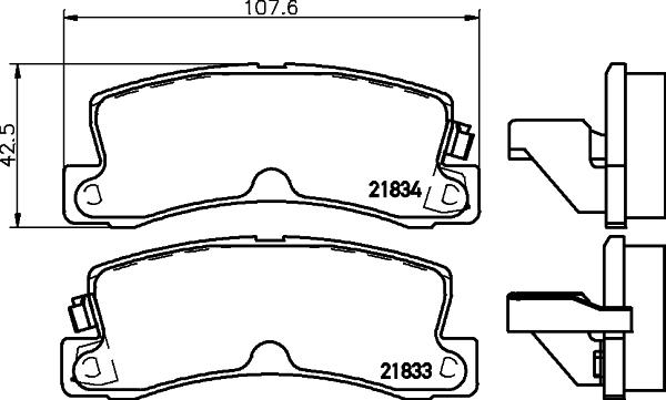 HELLA PAGID 8DB 355 006-431 - Тормозные колодки, дисковые, комплект parts5.com