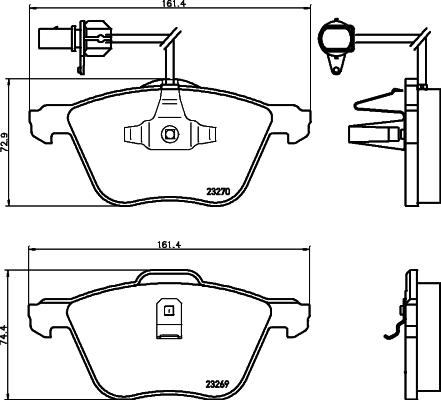 HELLA PAGID 8DB 355 008-921 - Тормозные колодки, дисковые, комплект parts5.com