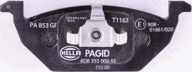 HELLA PAGID 8DB 355 008-551 - Тормозные колодки, дисковые, комплект parts5.com