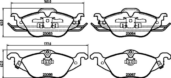 HELLA PAGID 8DB 355 008-571 - Тормозные колодки, дисковые, комплект parts5.com