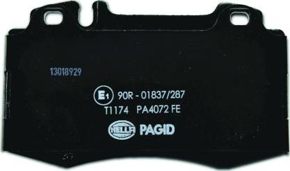 HELLA PAGID 8DB 355 008-691 - Тормозные колодки, дисковые, комплект parts5.com