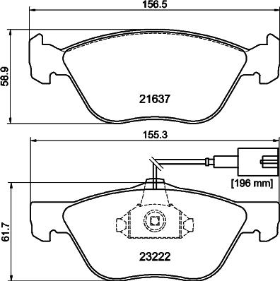 HELLA PAGID 8DB 355 008-611 - Тормозные колодки, дисковые, комплект parts5.com