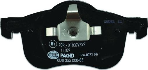 HELLA PAGID 8DB 355 008-851 - Тормозные колодки, дисковые, комплект parts5.com