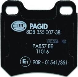 HELLA PAGID 8DB 355 007-381 - Тормозные колодки, дисковые, комплект parts5.com