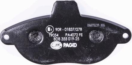 HELLA PAGID 8DB 355 019-251 - Тормозные колодки, дисковые, комплект parts5.com