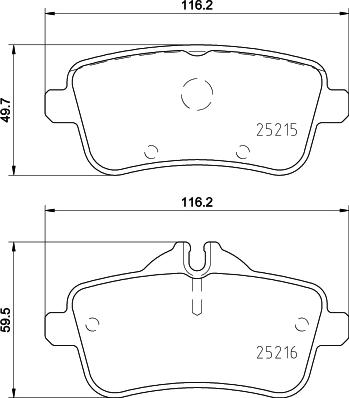 HELLA PAGID 8DB 355 019-741 - Тормозные колодки, дисковые, комплект parts5.com