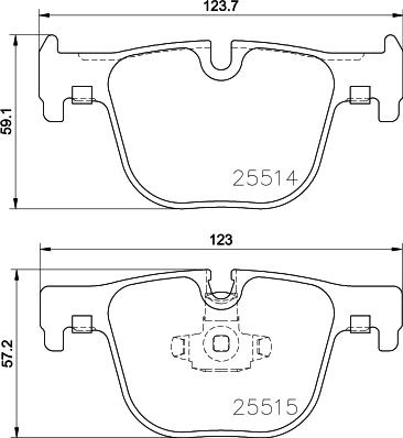 HELLA PAGID 8DB 355 019-781 - Тормозные колодки, дисковые, комплект parts5.com