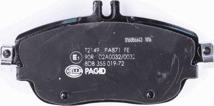 HELLA PAGID 8DB 355 019-721 - Тормозные колодки, дисковые, комплект parts5.com