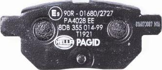 HELLA PAGID 8DB 355 014-991 - Тормозные колодки, дисковые, комплект parts5.com