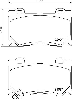 HELLA PAGID 8DB 355 014-841 - Тормозные колодки, дисковые, комплект parts5.com