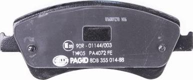 HELLA PAGID 8DB 355 014-881 - Тормозные колодки, дисковые, комплект parts5.com