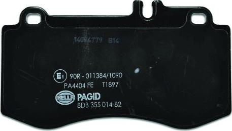 HELLA PAGID 8DB 355 014-821 - Тормозные колодки, дисковые, комплект parts5.com