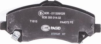 HELLA PAGID 8DB 355 014-321 - Тормозные колодки, дисковые, комплект parts5.com