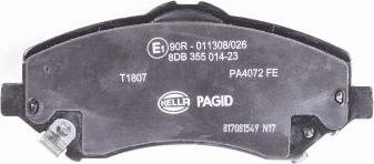 HELLA PAGID 8DB 355 014-231 - Тормозные колодки, дисковые, комплект parts5.com