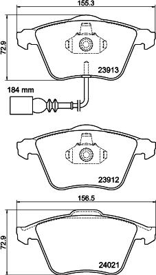 HELLA PAGID 8DB 355 015-971 - Тормозные колодки, дисковые, комплект parts5.com