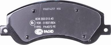 HELLA PAGID 8DB 355 015-401 - Тормозные колодки, дисковые, комплект parts5.com