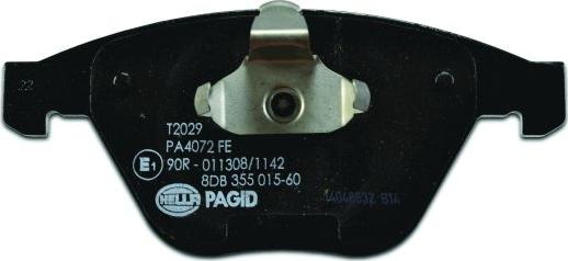 HELLA PAGID 8DB 355 015-601 - Тормозные колодки, дисковые, комплект parts5.com