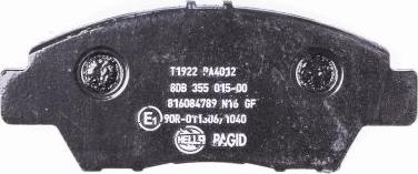 HELLA PAGID 8DB 355 015-001 - Тормозные колодки, дисковые, комплект parts5.com