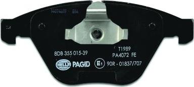 HELLA PAGID 8DB 355 015-391 - Тормозные колодки, дисковые, комплект parts5.com