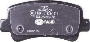 HELLA PAGID 8DB 355 015-301 - Тормозные колодки, дисковые, комплект parts5.com