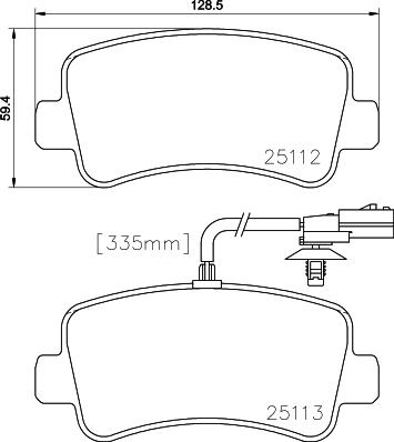 HELLA PAGID 8DB 355 015-301 - Тормозные колодки, дисковые, комплект parts5.com