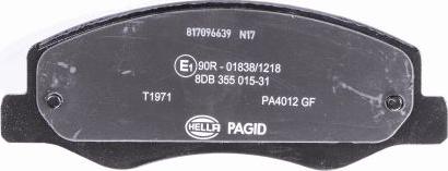 HELLA PAGID 8DB 355 015-311 - Тормозные колодки, дисковые, комплект parts5.com