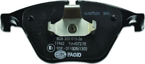 HELLA PAGID 8DB 355 015-261 - Тормозные колодки, дисковые, комплект parts5.com