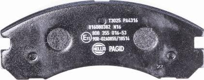 HELLA PAGID 8DB 355 016-531 - Тормозные колодки, дисковые, комплект parts5.com